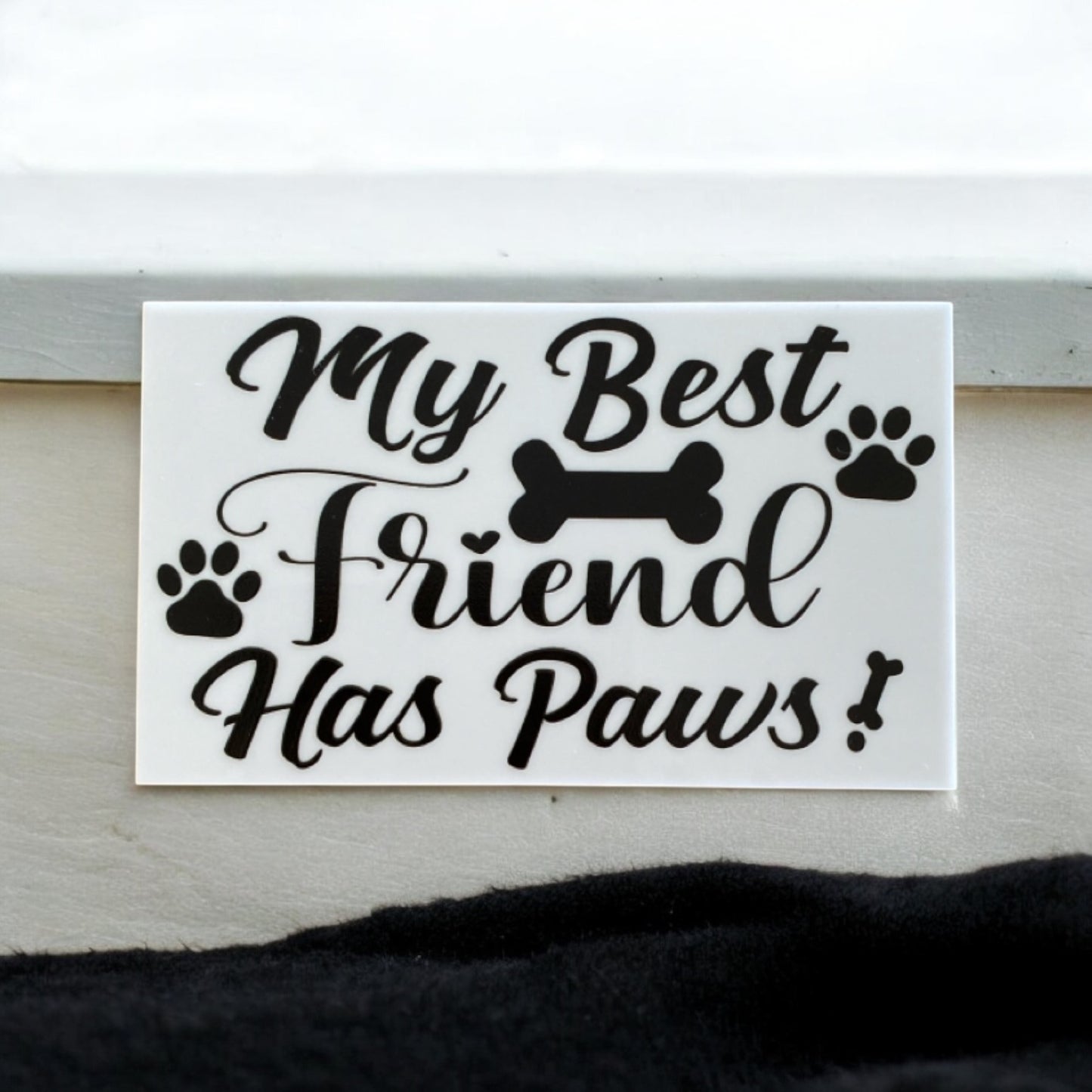 My Best Friend Has Paws Dog Cat Pet Sign