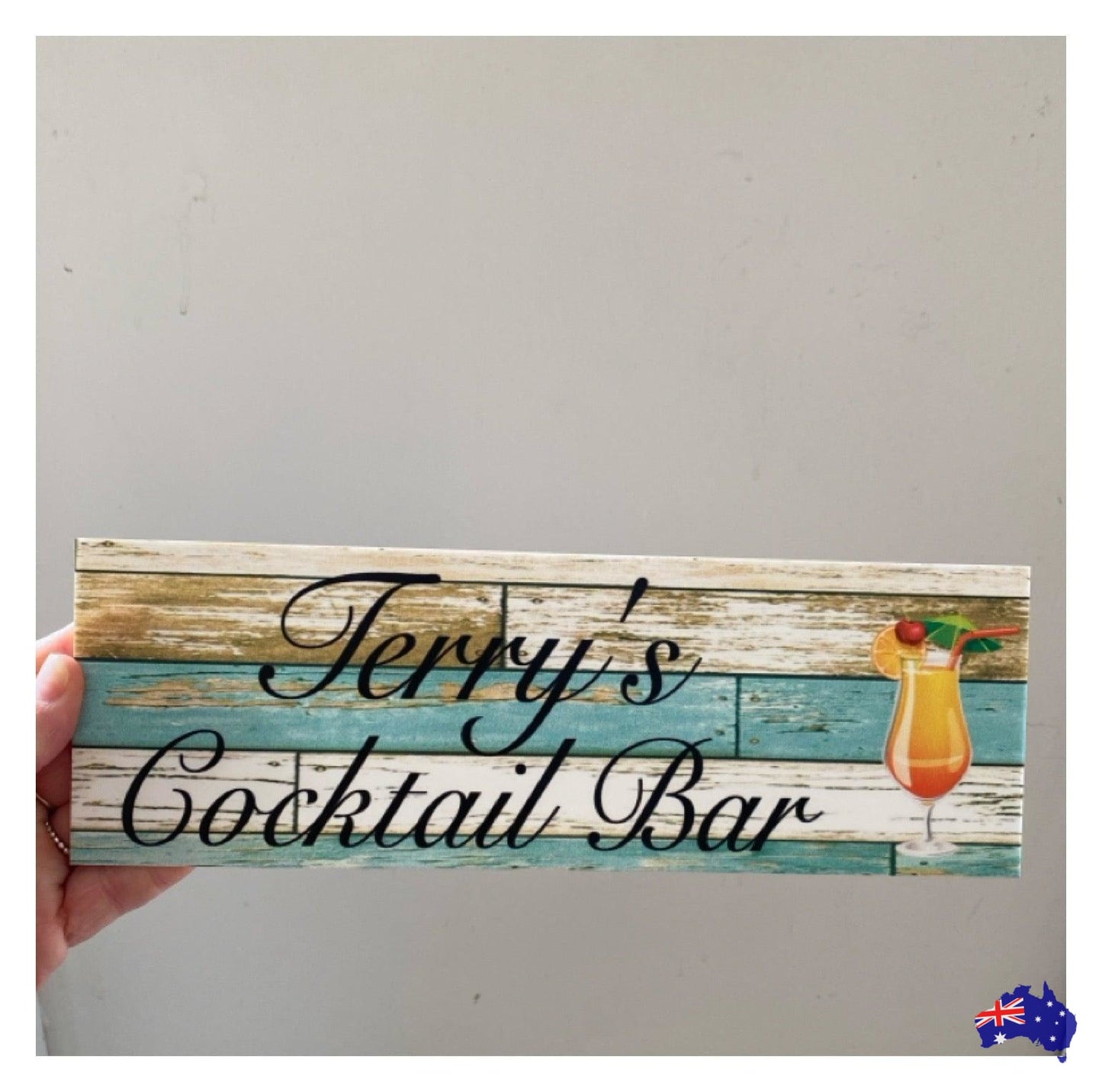 Bar Cocktail Tropical Custom Persoanlised Sign - The Renmy Store Homewares & Gifts 