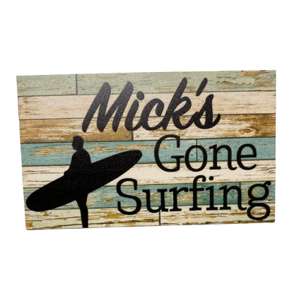 Gone Surfing Beach House Custom Blue Sign - The Renmy Store Homewares & Gifts 