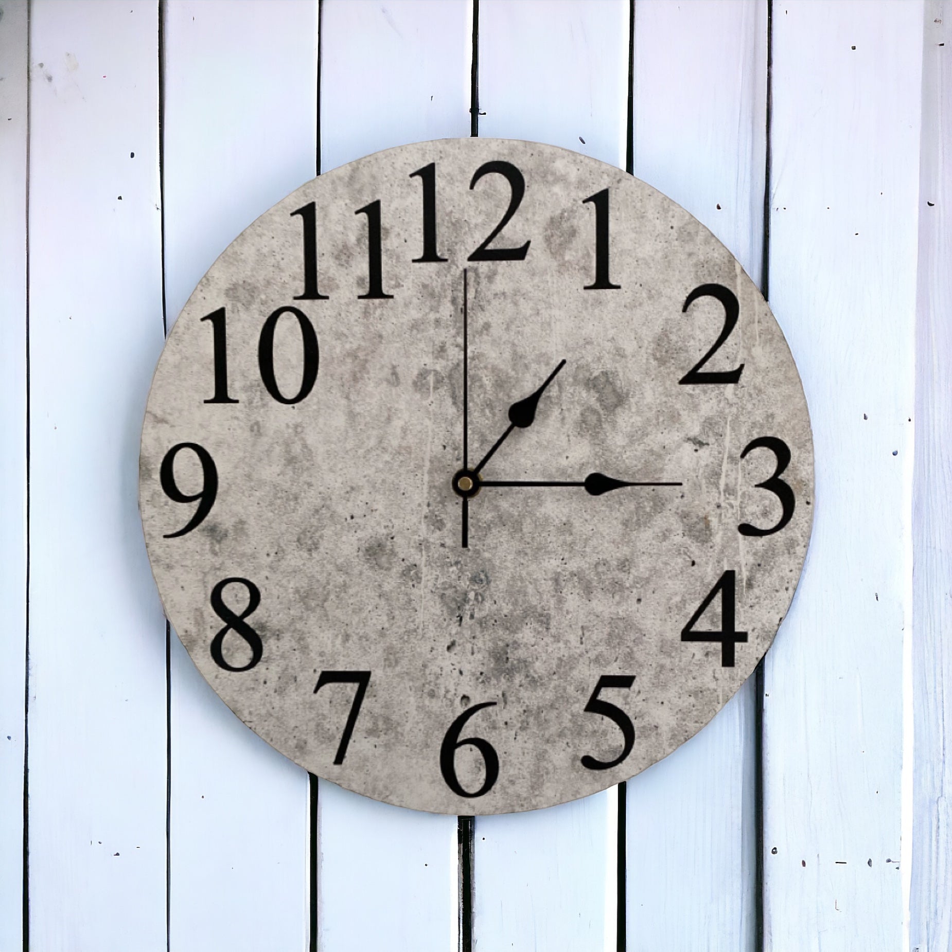 Clock Wall Rustic Concrete Aussie Made - The Renmy Store Homewares & Gifts 