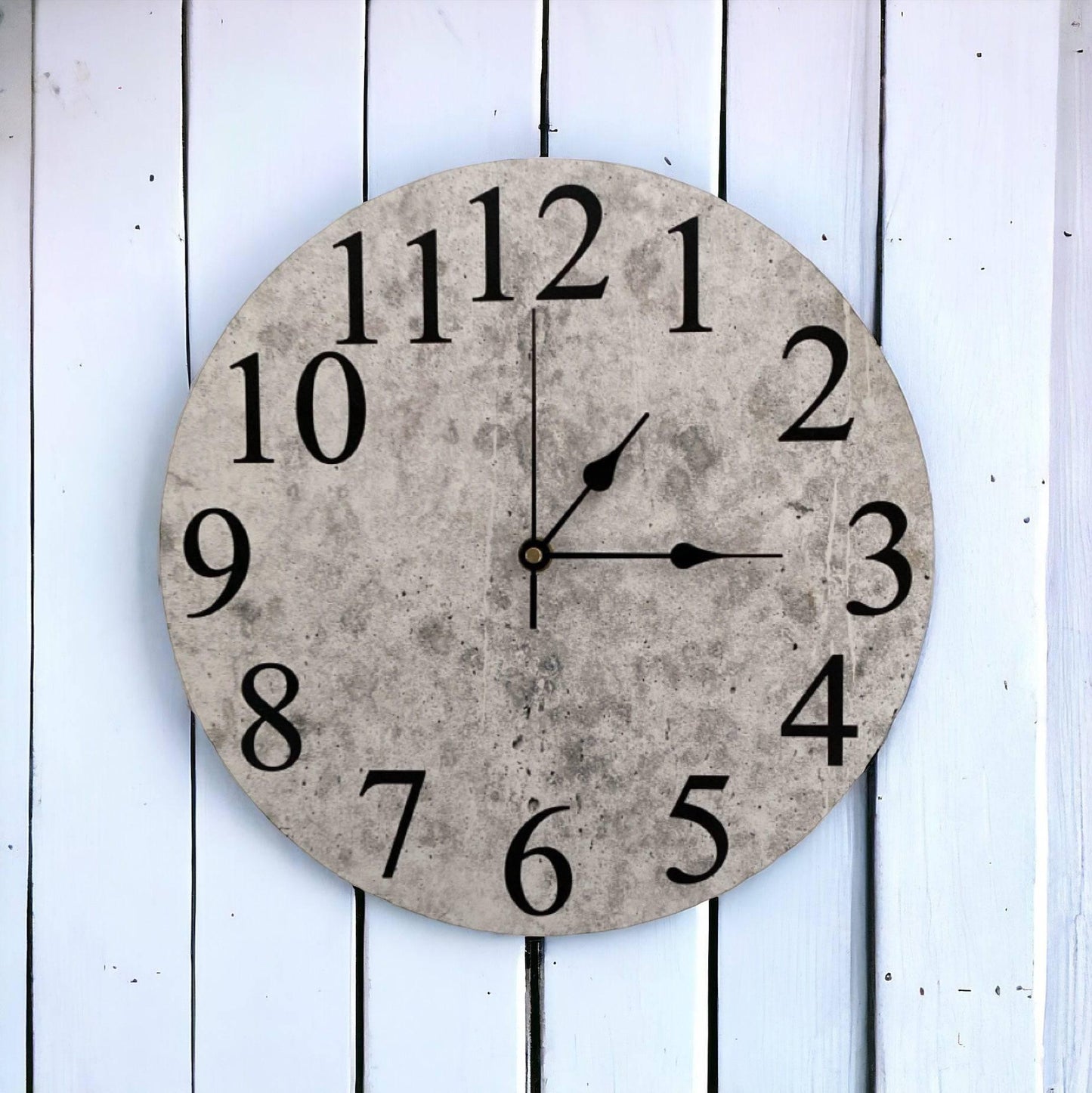 Clock Wall Rustic Concrete Aussie Made - The Renmy Store Homewares & Gifts 