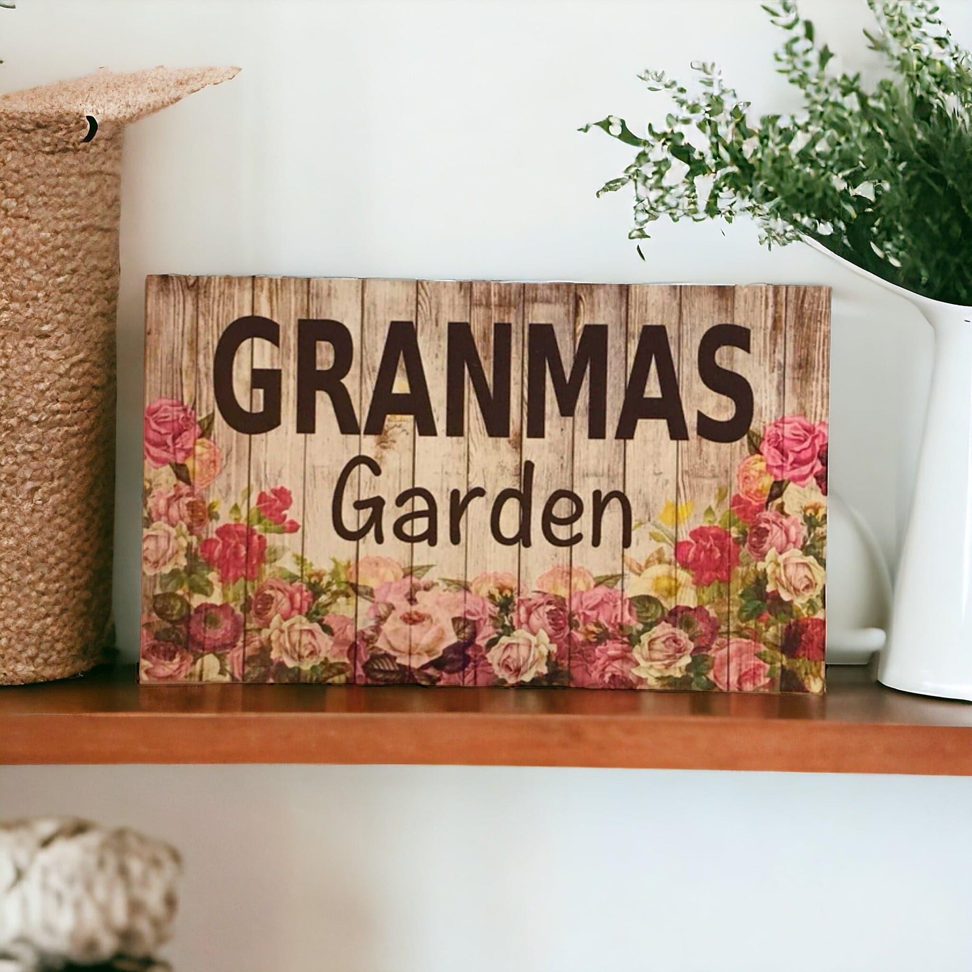 Granmas Garden Floral Rose Sign - The Renmy Store Homewares & Gifts 