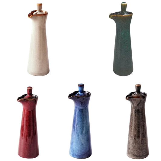Bottle Jug Liquid Dispenser Ceramic Olive Vinegar - The Renmy Store Homewares & Gifts 