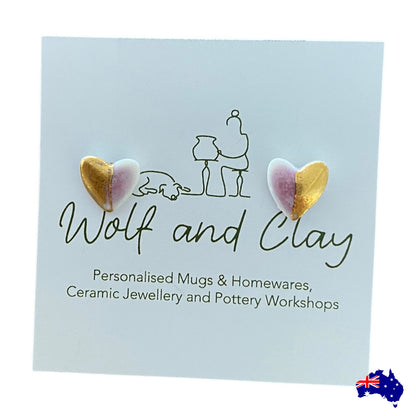 Handmade Ceramic Love Mug Cup & Earrings Gift Set | Aussie Made Wolf and Clay