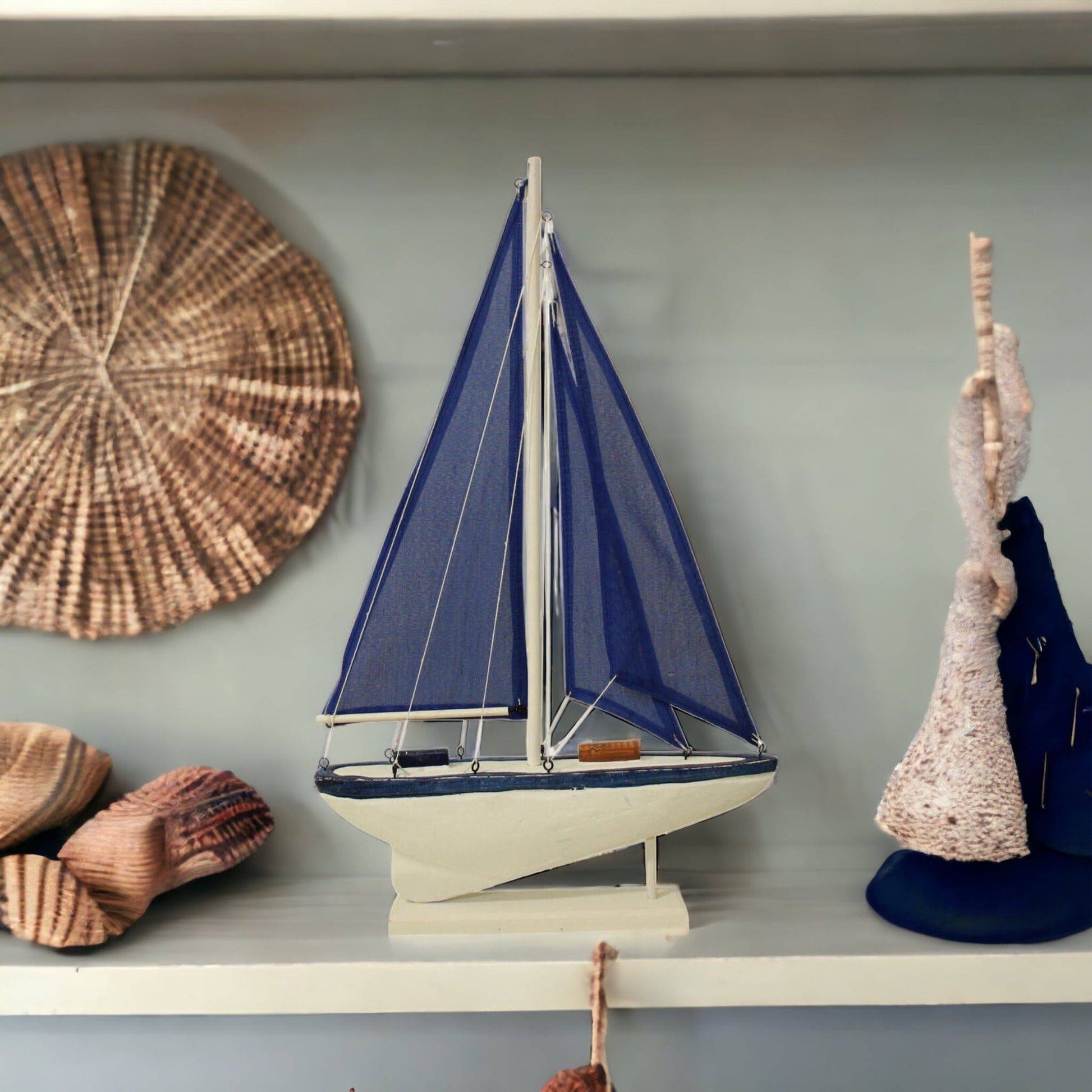 Sailing Boat Navy Blue Coastal Small - The Renmy Store Homewares & Gifts 