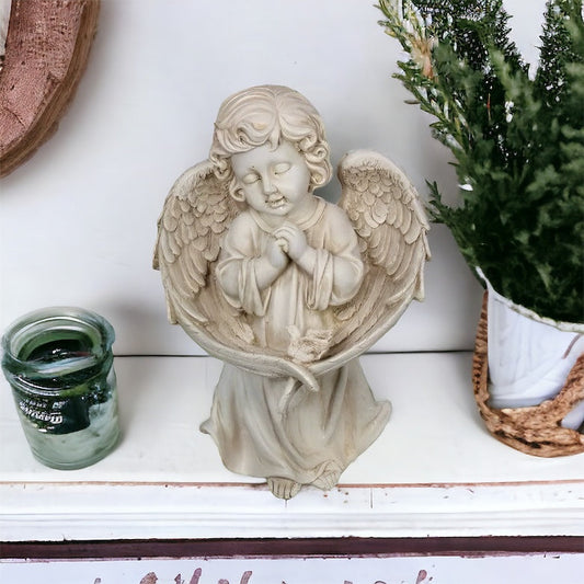 Angel with Bird Garden Ornament - The Renmy Store Homewares & Gifts 