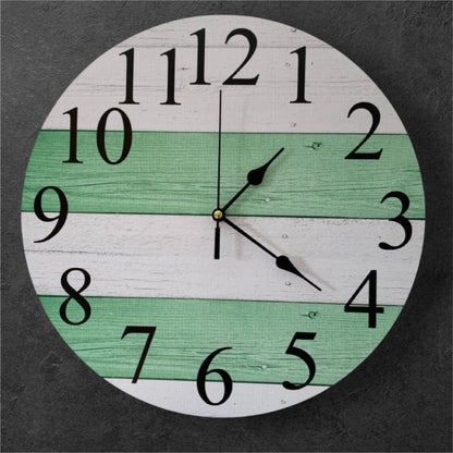 Clock Wall Sage Green Wood Rustic Aussie Made