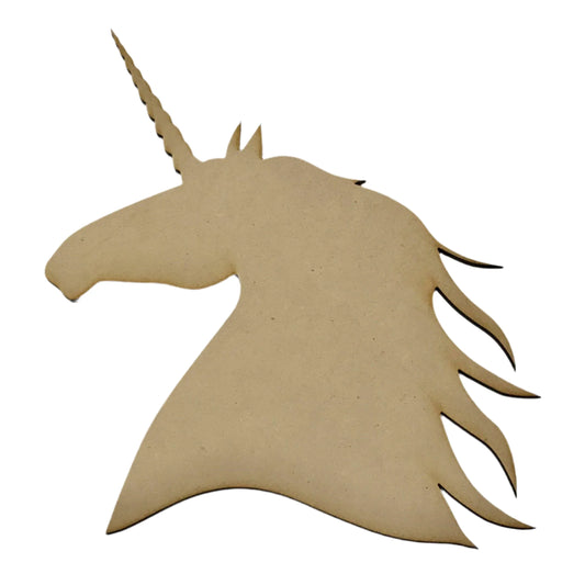 Unicorn Horse Head MDF Shape DIY Raw Cut Out Art Craft Decor