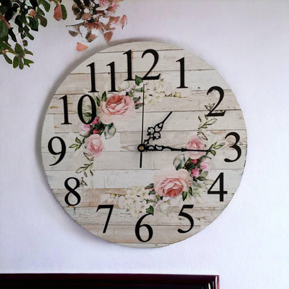 Clock Wall Country French Floral Aussie Made - The Renmy Store Homewares & Gifts 