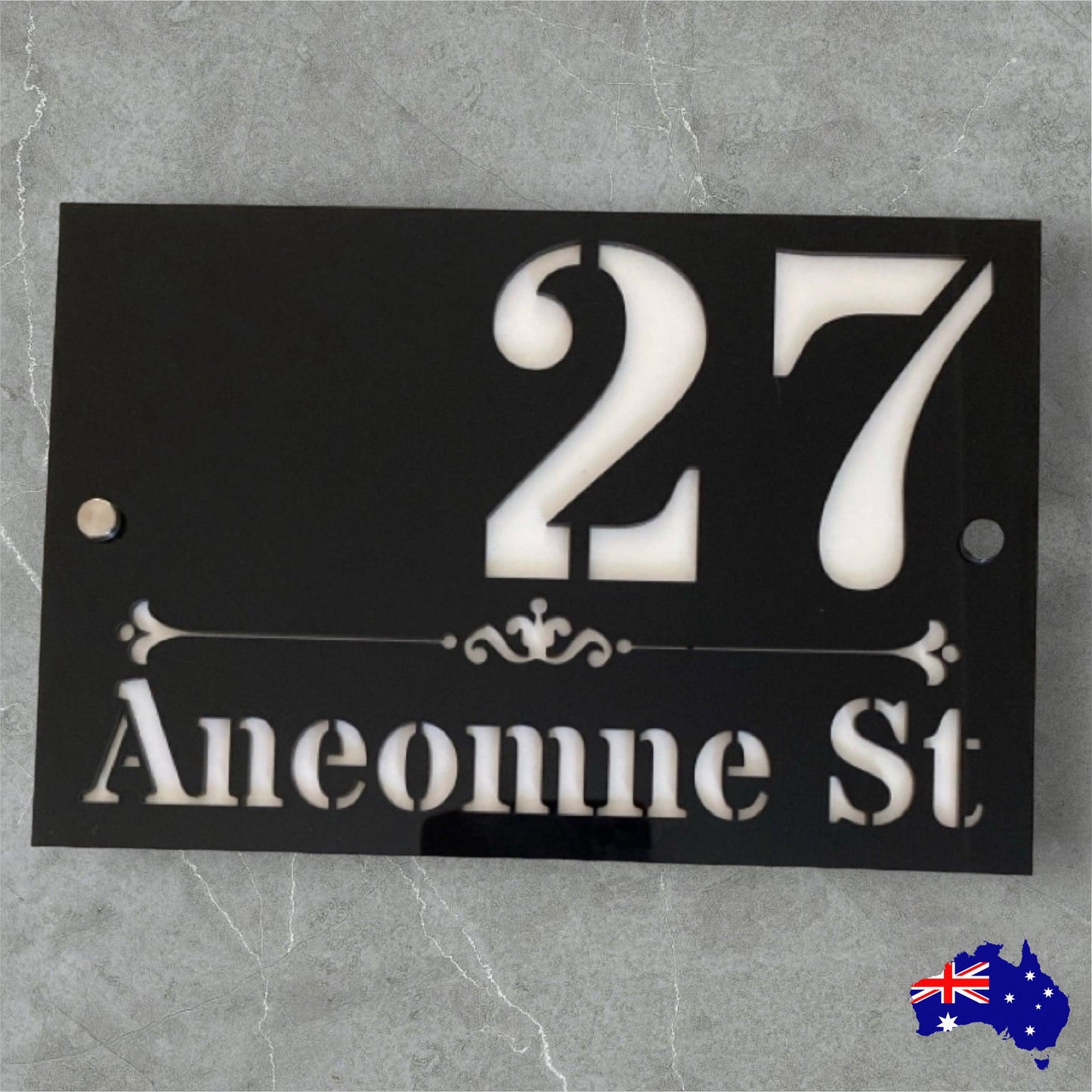 Personalised Street Number Address Letter Box Black House Custom Classic Sign - The Renmy Store Homewares & Gifts 