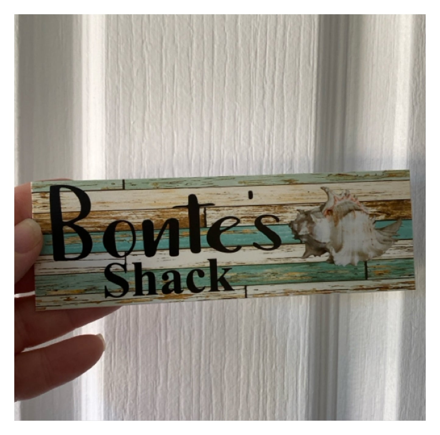 Custom Personalised Beach Shack Shell Room Sign