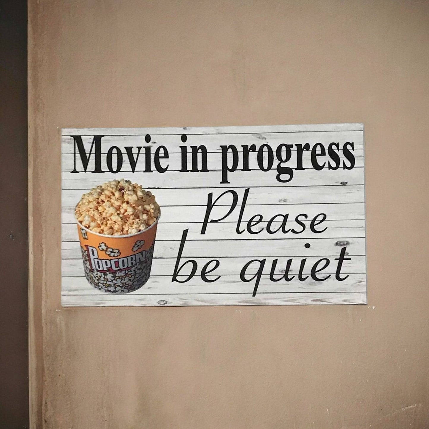 Movie In Progress Please Be Quiet Retro Sign - The Renmy Store Homewares & Gifts 