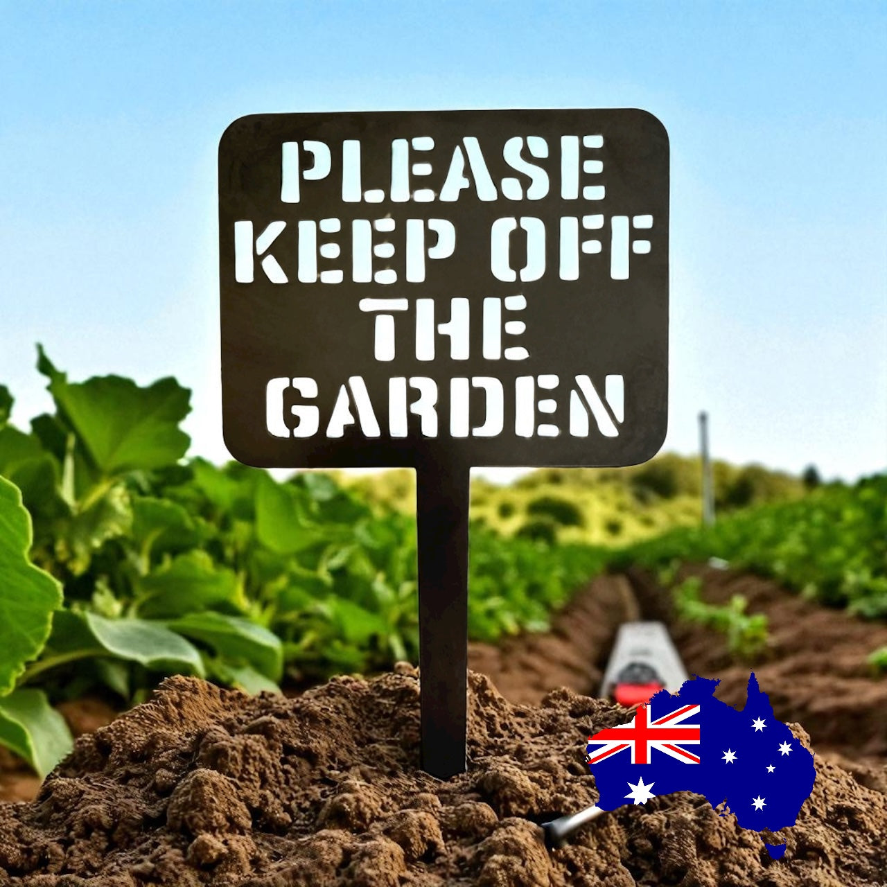 Please Keep Off Garden Corten Steel Rusty Metal Sign