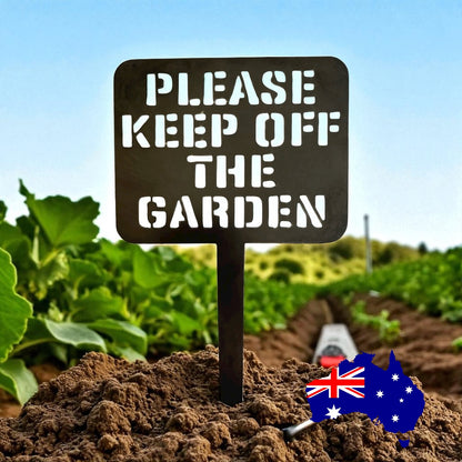 Please Keep Off Garden Corten Steel Rusty Metal Sign