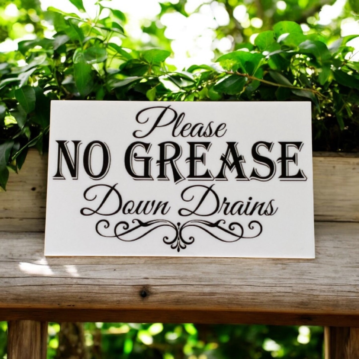 No Grease Down Drains Kitchen Sign