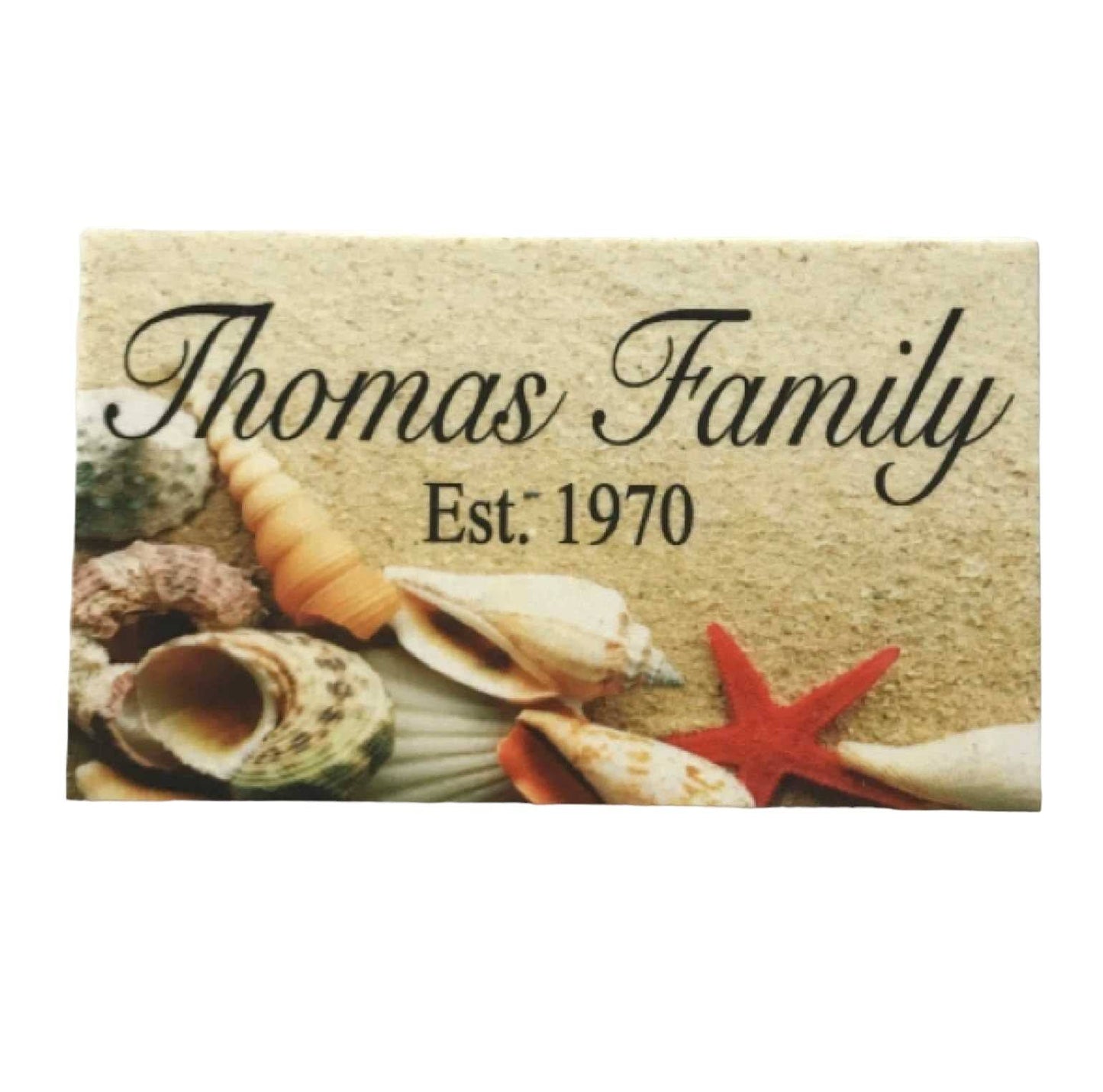 Family Custom Personalised Beach Shells Sign - The Renmy Store Homewares & Gifts 