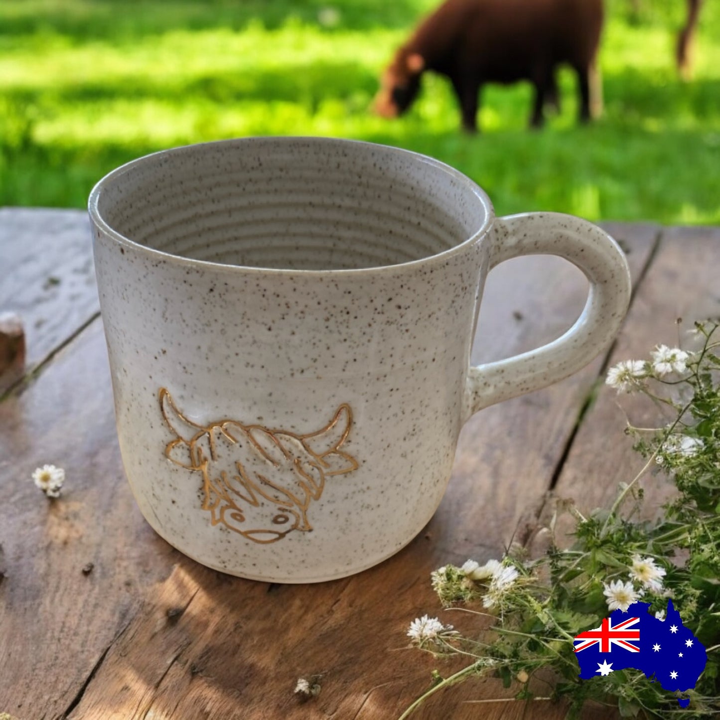 Mug Highland Cow Pottery Ceramic Aussie Made