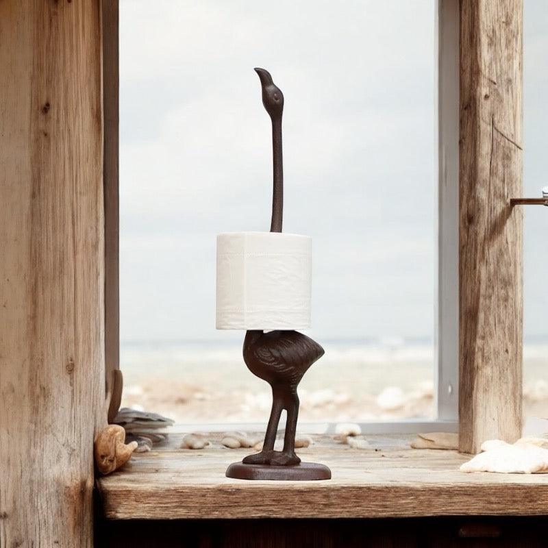 Paper Towel Holder Cast Iron Flamingo