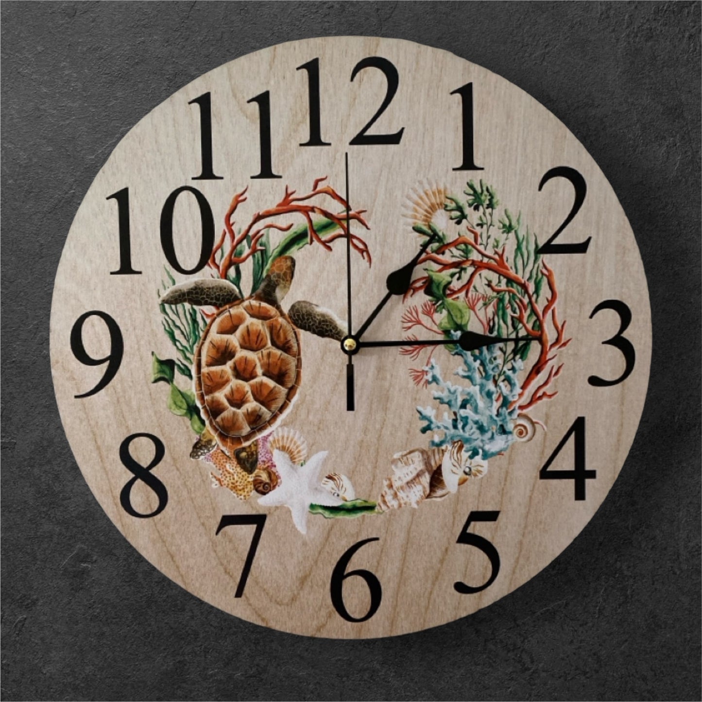 Clock Wall Turtle Ocean Beach Sea House Aussie Made - The Renmy Store Homewares & Gifts 