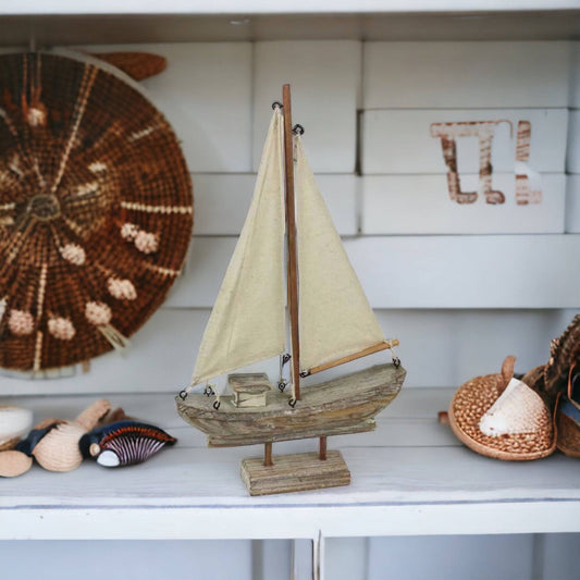 Sailing Boat Nautical Natural Coastal - The Renmy Store Homewares & Gifts 