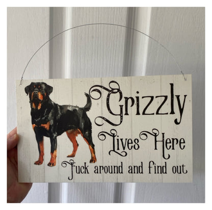 Rottweiler Dog Personalised Custom Sign