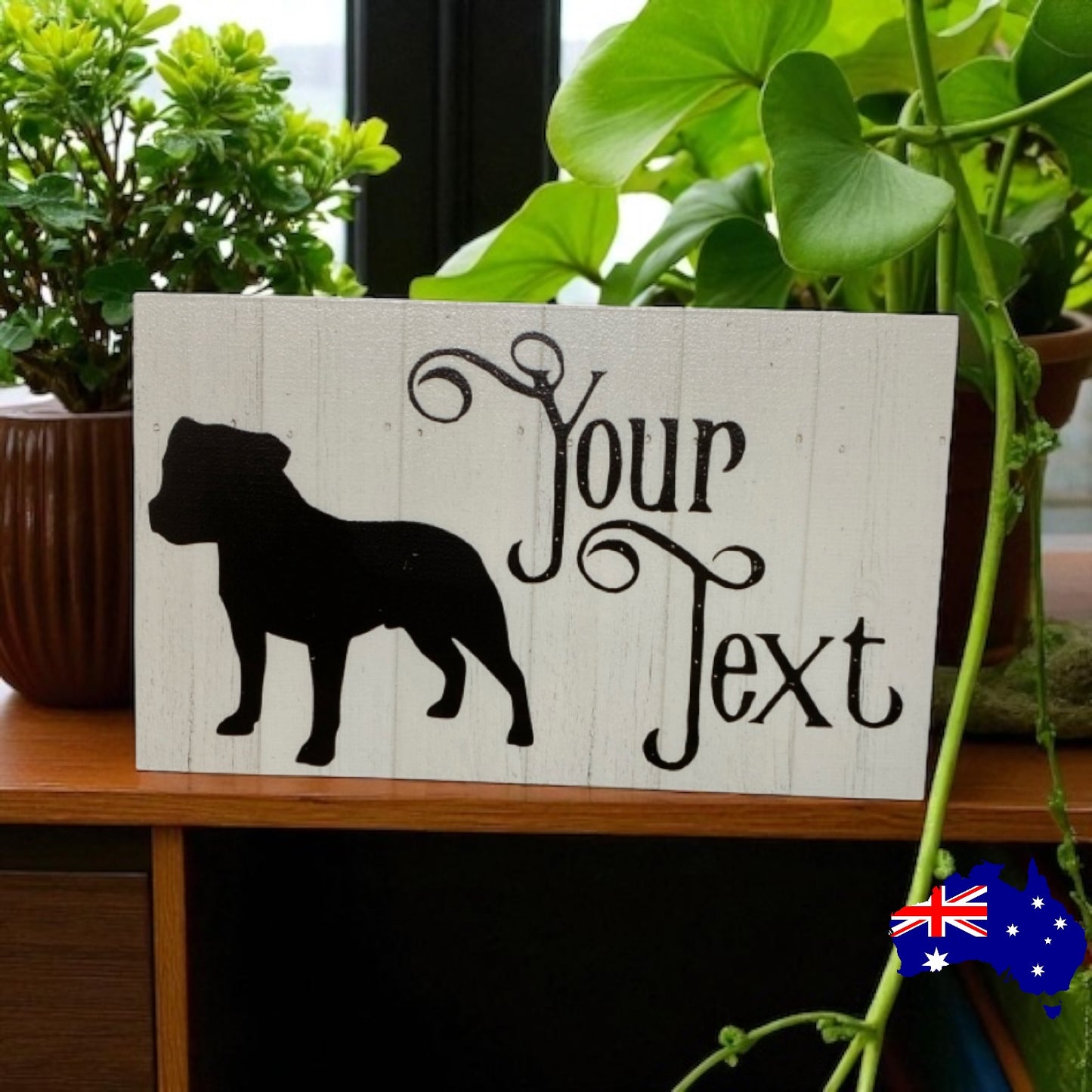 Staffy Staffordshire Bull Terrier Dog Personalised Custom Sign