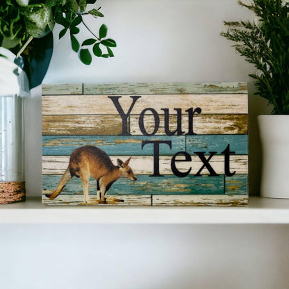 Kangaroo Custom Personalised Blue Sign - The Renmy Store Homewares & Gifts 