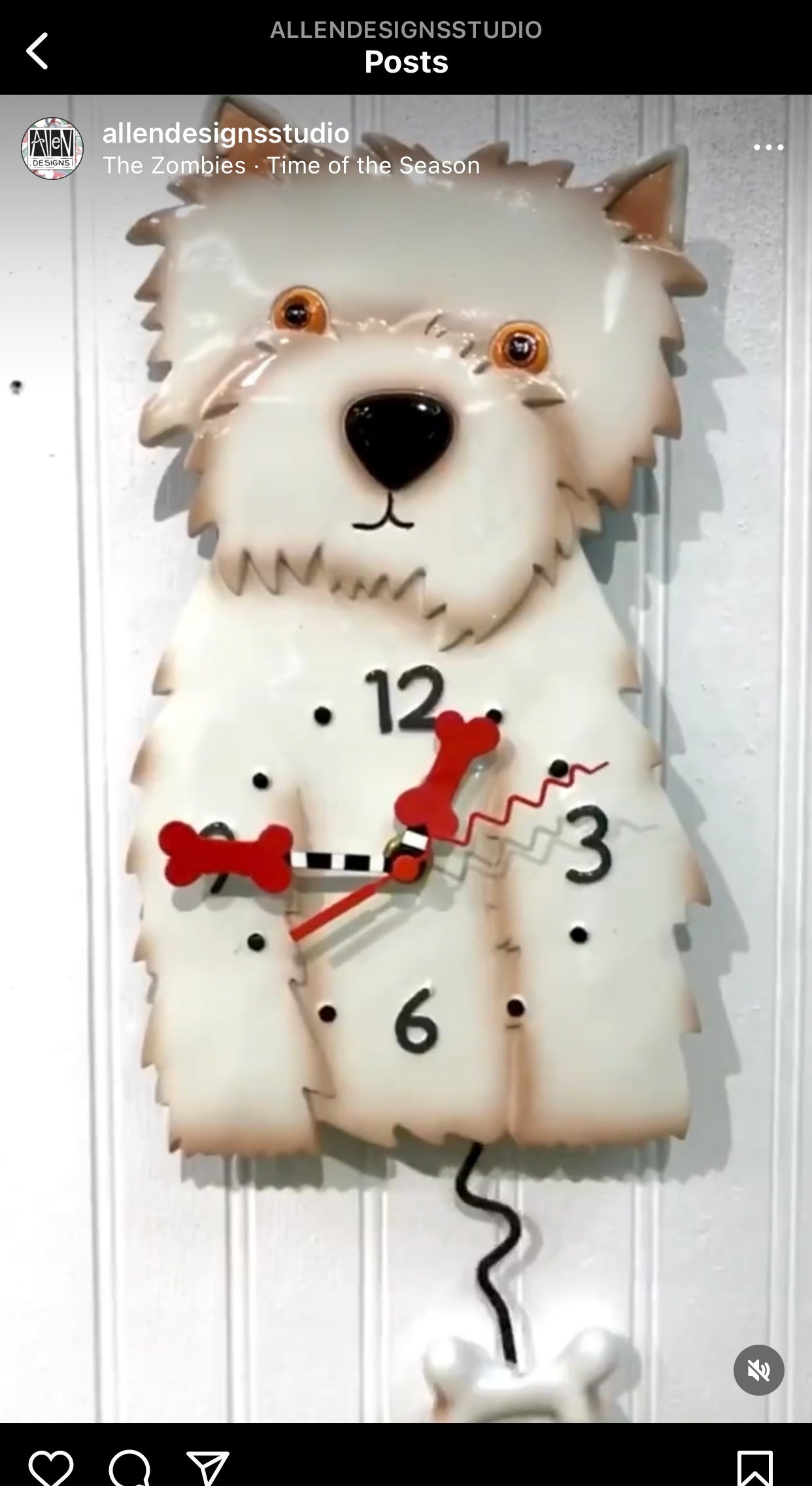 Clock Wall Dog Weston Funky Retro - The Renmy Store Homewares & Gifts 