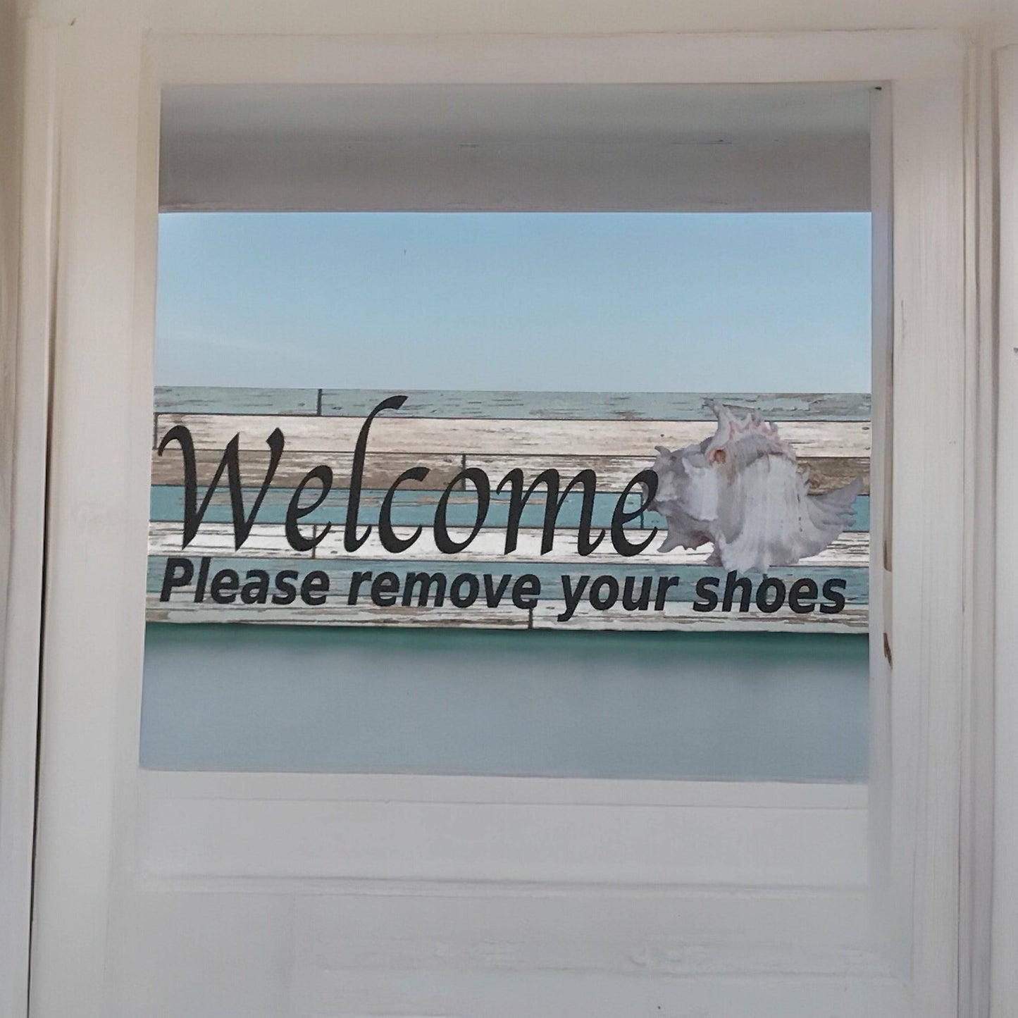 Please Remove Your Shoes Welcome Shell Sign - The Renmy Store Homewares & Gifts 