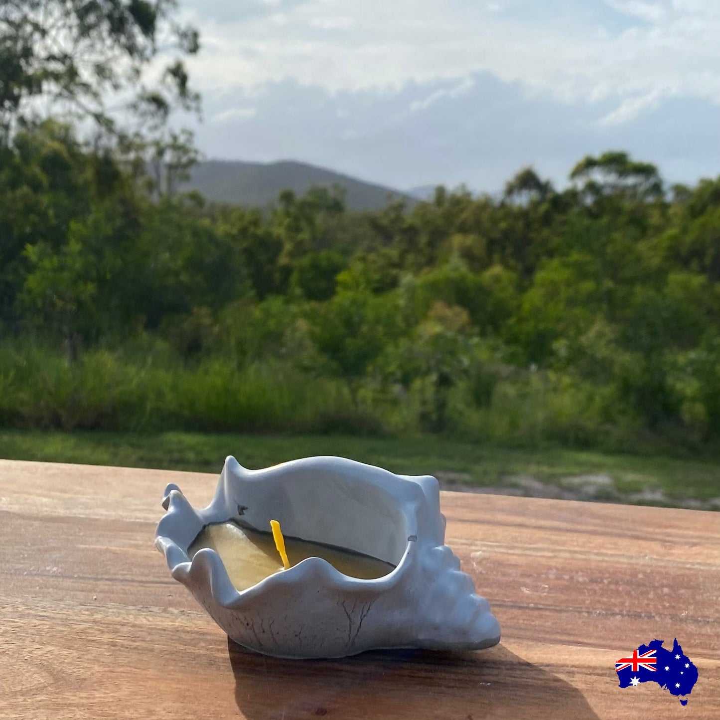 Pure Beeswax Shell Coastal Vibes Candle Aussie Handmade