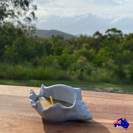 Pure Beeswax Shell Coastal Vibes Candle Aussie Handmade