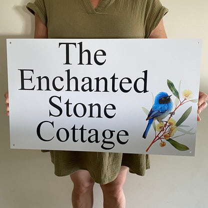 Wren Bird Sign | Custom Personalised White Aussie Made