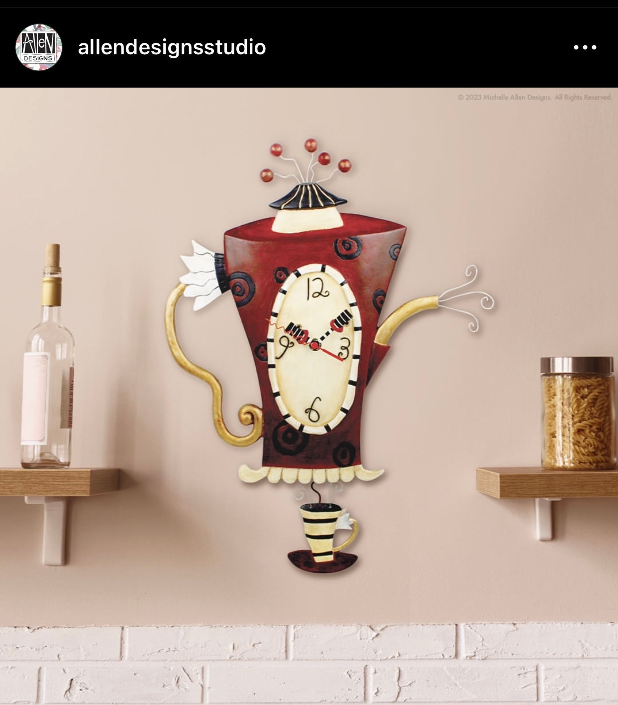 Clock Wall Café Steamin Tea Funky - The Renmy Store Homewares & Gifts 