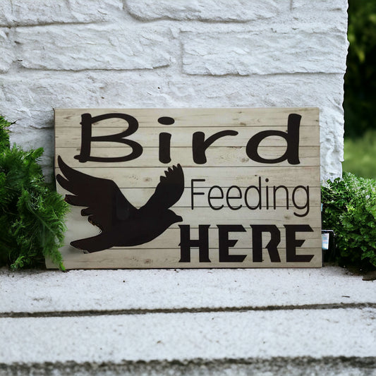 Bird Feeding Here Sign