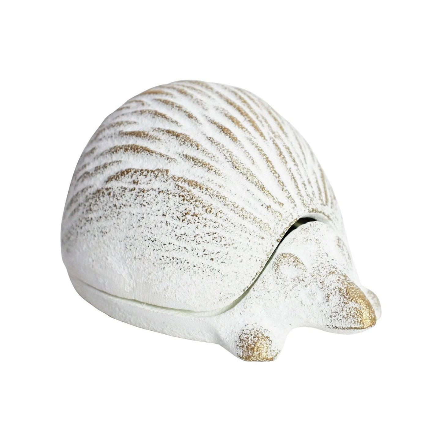 Key Hide Hedgehog Rustic White Cast Iron - The Renmy Store Homewares & Gifts 