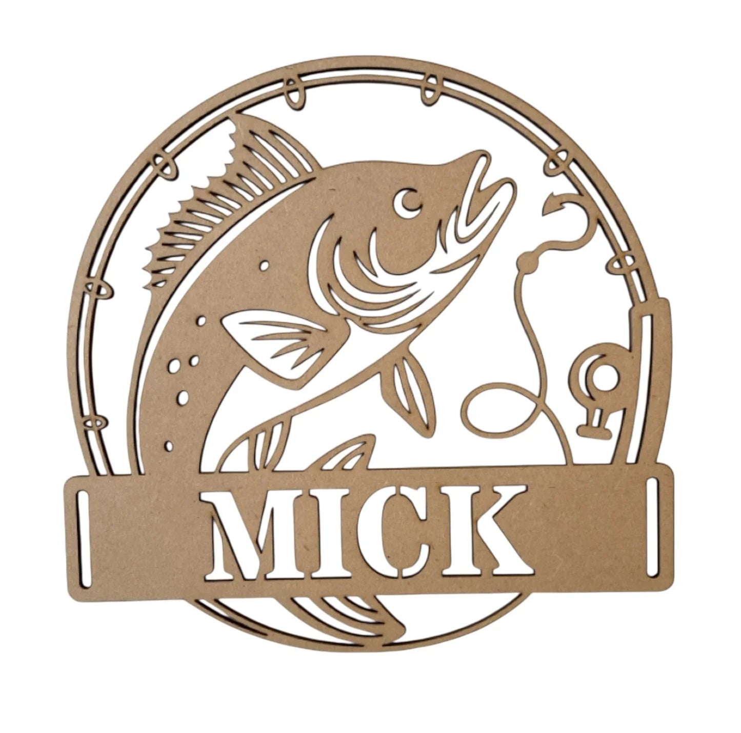 Fishing Custom Personalised Art Plywood MDF Laser Cut