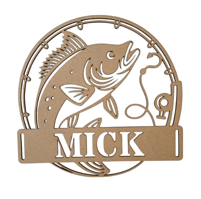 Fishing Custom Personalised Art Plywood MDF Laser Cut