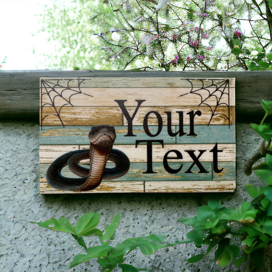 Snake Custom Personalised Blue Sign