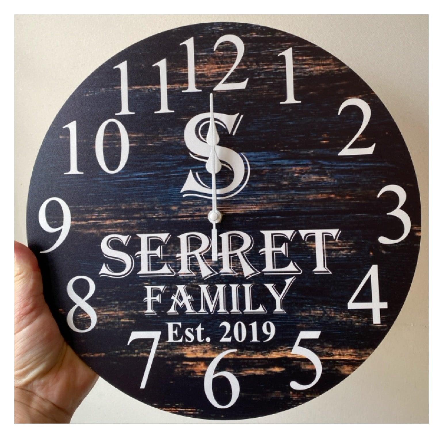 Clock Wall Family Custom Personalised Aussie Made - The Renmy Store Homewares & Gifts 