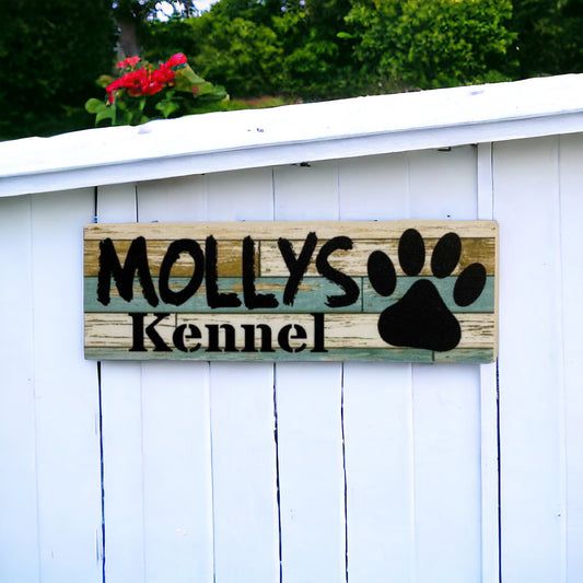 Dog Kennel Personalised Your Dogs Name Blue Sign - The Renmy Store Homewares & Gifts 