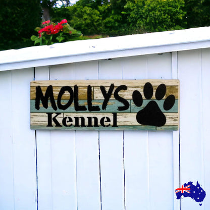 Dog Kennel Personalised Your Dogs Name Blue Sign - The Renmy Store Homewares & Gifts 