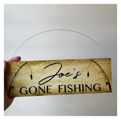 Gone Fishing Custom Personalised Sign - The Renmy Store Homewares & Gifts 