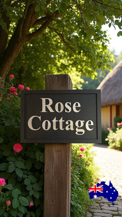 Cottage House Residence Timber Wood Custom Personalised Large Sign