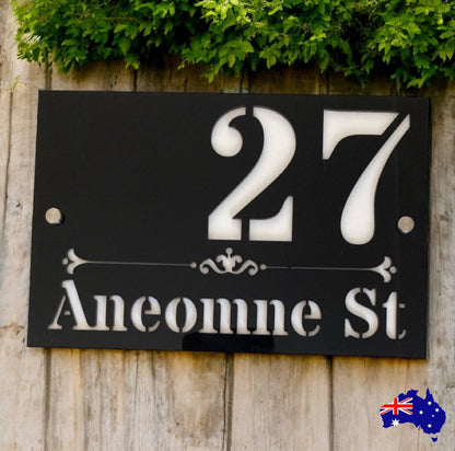 Personalised Street Number Address Letter Box Black House Custom Classic Sign - The Renmy Store Homewares & Gifts 