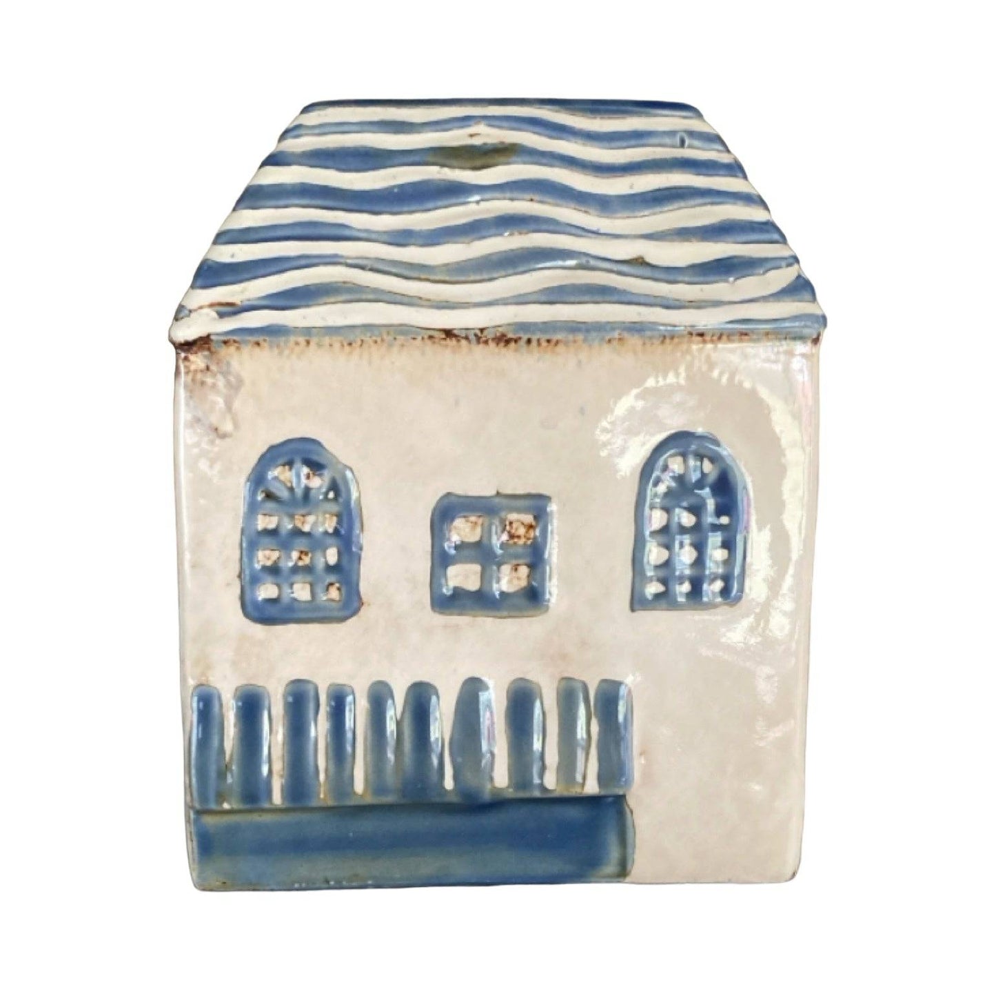 Village House Blue Pot Plant Garden - The Renmy Store Homewares & Gifts 