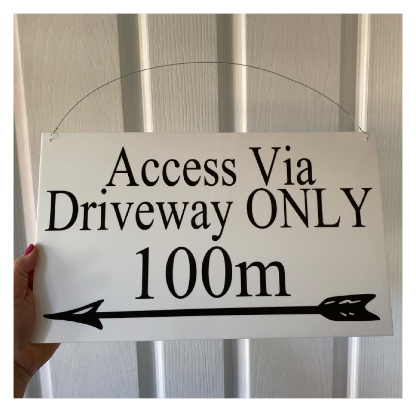 Custom Personalised Arrow White Sign