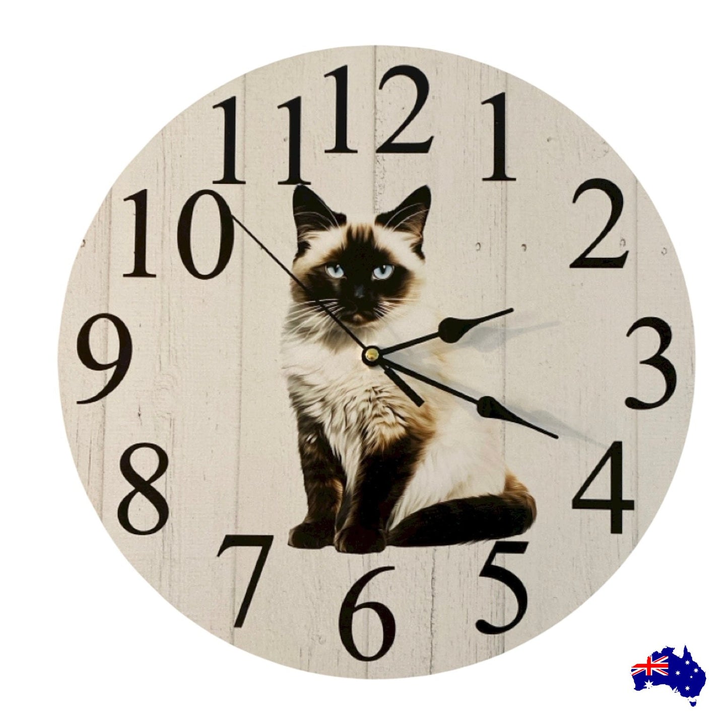 Clock Wall Ragdoll Cat 30cm 60cm Aussie Made