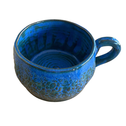 Handmade Seashells Starfish Blue Ceramic Mug | Aussie Made Wolf and Clay Coastal Gift