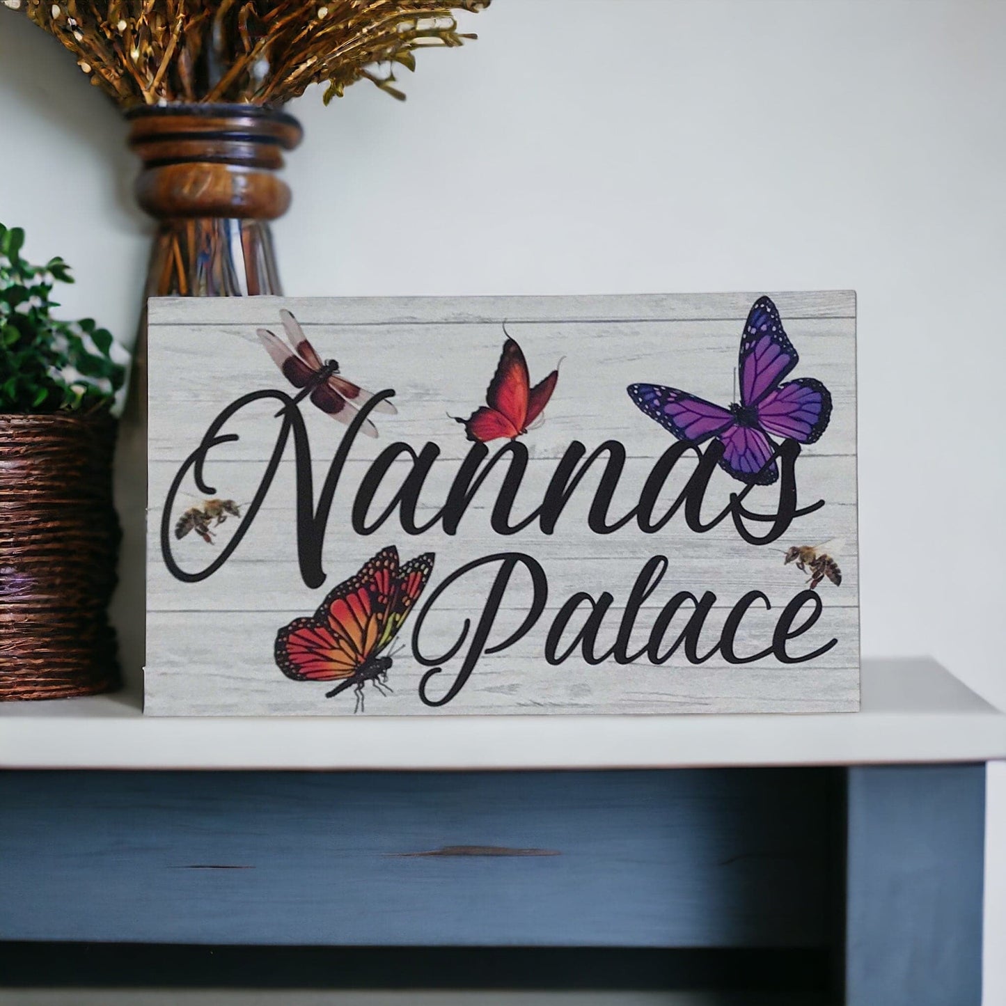 Butterfly Dragonfly Custom Personalised Palace Sign - The Renmy Store Homewares & Gifts 