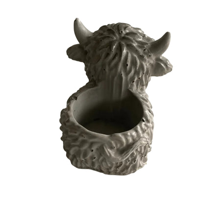 Highland Cow Planter Pot & Candle Holder | Handmade Concrete Farmhouse Aussie Made